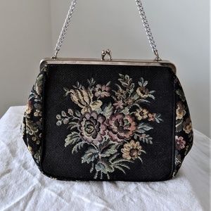 Vintage Purse! Tapestry/Carpet Bag Clutch
